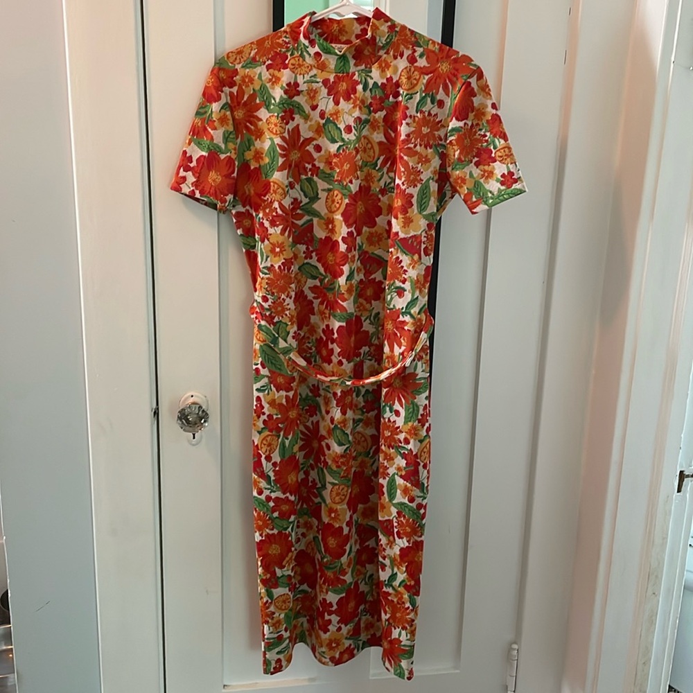 Vintage inspired citrus print Zara dress, size L